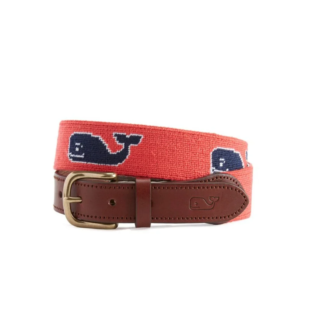 NWOT Vineyard Vines Whale Needlepoint Belt